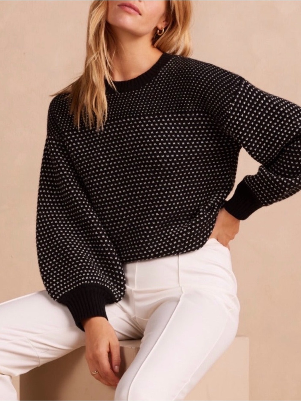 Summersalt The Luxe Cashmere Blend Mix Stitch Sweater